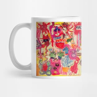 Abstract Mod Mars Retrograde Channeled Painting Mug